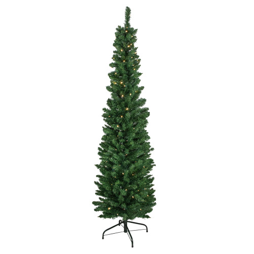 Pre-Lit Pencil Northern Balsam Fir Artificial Christmas Tree - 6' - Warm Clear LED Lights - IMAGE 1