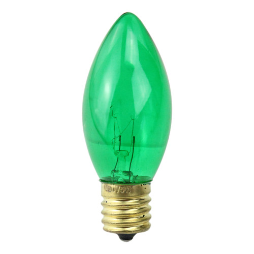 Pack of 25 Transparent Green C9 Christmas Replacement Bulbs - IMAGE 1