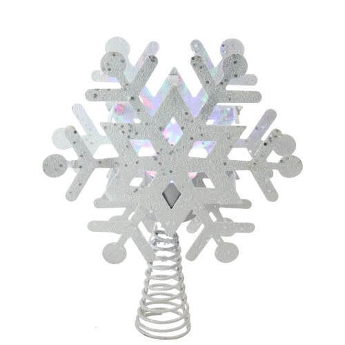 11.5" LED Lighted Decorative Snowflake Christmas Tree Topper with Projector - IMAGE 1