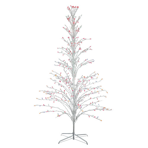 6' White Cascade Twig Tree Christmas Outdoor Decoration - Multi Lights - IMAGE 1