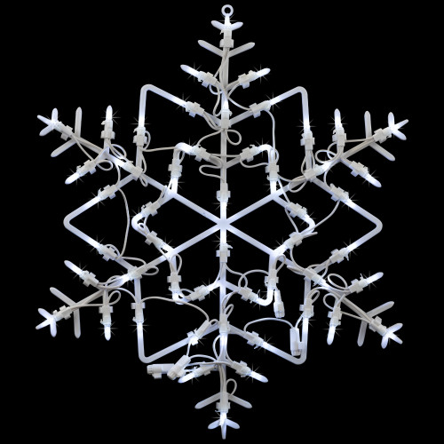LED Lighted Snowflake Christmas Window Decoration - 15" - IMAGE 1