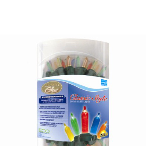 LED Mini Christmas Light Set - Multi-Color - 16.6ft Green Wire - 50ct - IMAGE 1