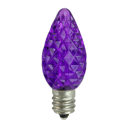 LED Faceted C7 Christmas Replacement Bulbs - Purple - Pack of 25 - IMAGE 1