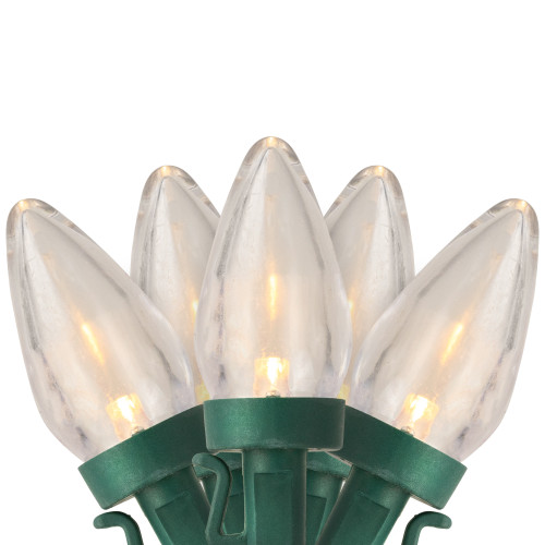 LED C7 Christmas Lights - Warm White - 16' Green Wire - 25ct - IMAGE 1