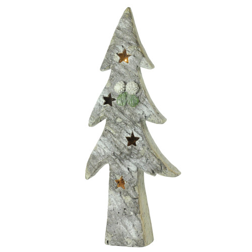 30" White and Green LED Lighted Glitter Artificial Christmas Tree Tabletop Decor - IMAGE 1