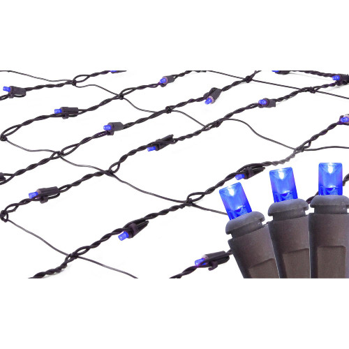 2' x 8' Blue LED Tree Trunk Wrap Christmas Net Lights - Brown Wire - IMAGE 1