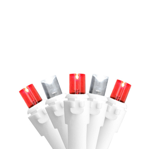 LED Wide Angle Icicle Christmas Lights - Red and Pure White - 5.5' White Wire - 100ct - IMAGE 1