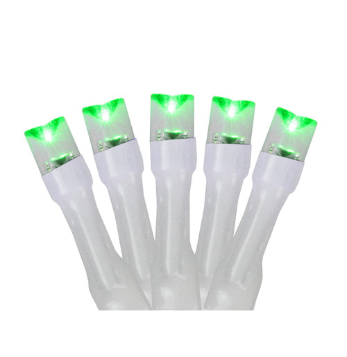 LED Wide Angle Christmas Lights - Green - 9.5' White Wire - 20ct - IMAGE 1