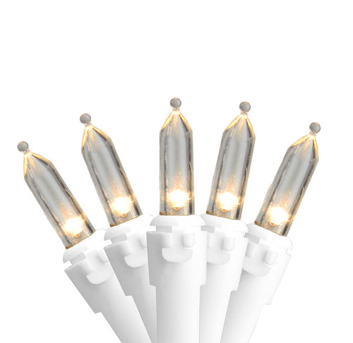 LED Mini Christmas Lights - Warm White - 16.25' White Wire - 50ct - IMAGE 1
