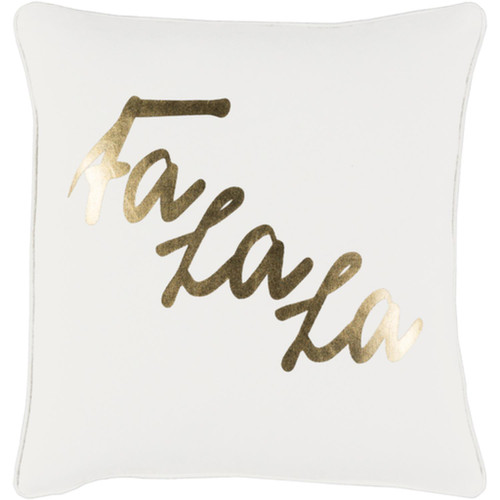 18" White and Gold Contemporary Foil Square Throw Pillow - IMAGE 1