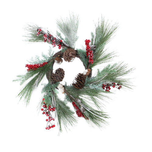 Berries with Pine Cones and Pine Sprigs Artificial Christmas Wreath - 32-Inch, Unlit - IMAGE 1