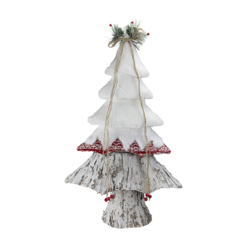 22" White and Red Contemporary Christmas Tree Decor - IMAGE 1