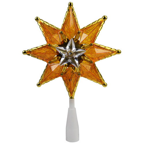 Mosaic Star Christmas Tree Topper - 8" - Clear Lights - IMAGE 1