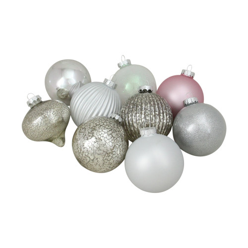 3-Finish Glass Ball and Onion Christmas Ornaments - 3.75" (95mm) - Multicolor - 9ct - IMAGE 1