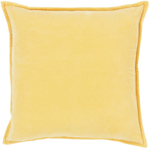 18" Calma Semplicita Golden Yellow Decorative Square Throw Pillow - Down Filler - IMAGE 1