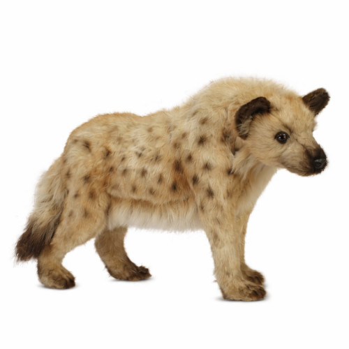 Handcrafted Plush Hyenas Stuffed Animals - 14" - Set of 2 - Cream and Brown - IMAGE 1