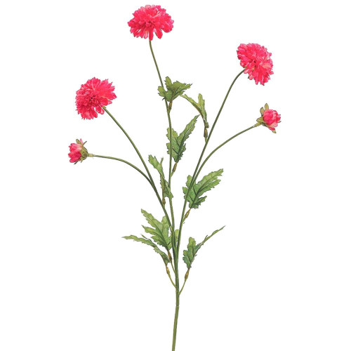 Pom-Pom Mum Artificial Floral Spray - 28" - Cerise - Pack of 24 - IMAGE 1