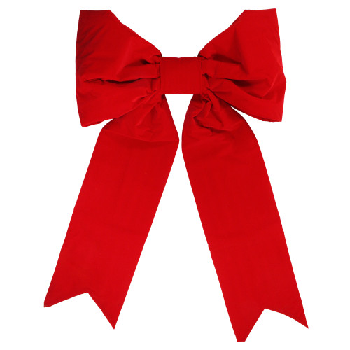 48" Red Solid Traditional Bow Christmas Decor - IMAGE 1