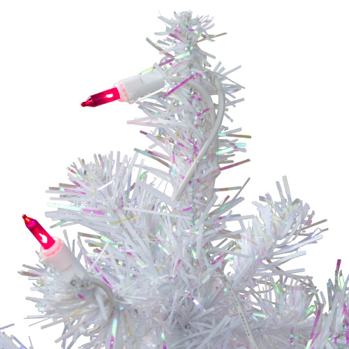 2 Pre Lit White Pine Slim Artificial Christmas Tree Pink Lights Christmas Central