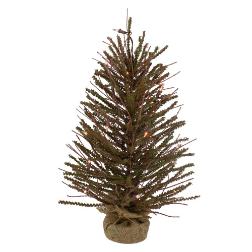 2' Pre-Lit Medium Potted Warsaw Twig Artificial Christmas Tree - Clear Lights - IMAGE 1