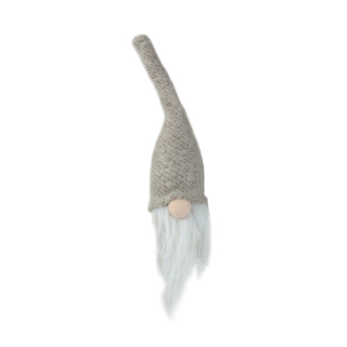 8" Plush Mini Light Beige Gnome Christmas Ornament or Tabletop Decoration - IMAGE 1