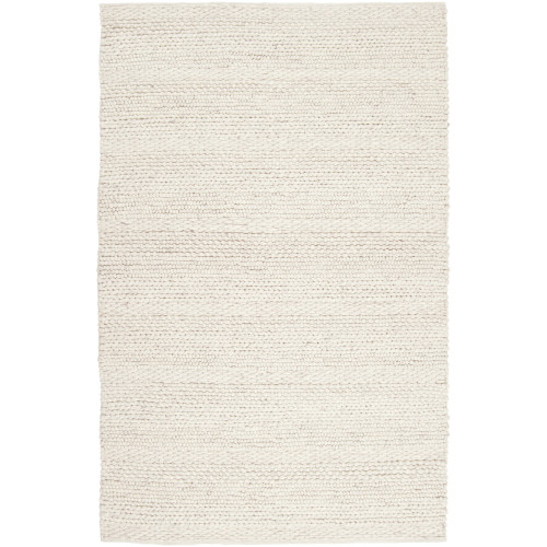 5' X 8' Nature's Essence Pearly White Intertwine Hand Woven Area Throw Rug - IMAGE 1