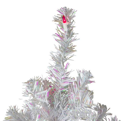 4 Pre Lit White Iridescent Pine Artificial Christmas Tree Pink Lights Christmas Central