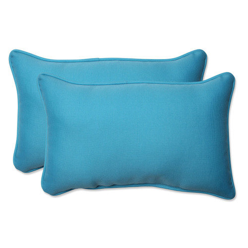 Set of 2 Veranda turquoise rectangular throw pillow 18.5" L x 11.5" W - IMAGE 1