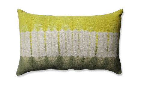 18.5" White and Wasabi Green Rectangular Throw Pillow - IMAGE 1