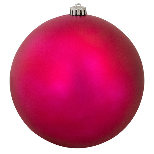 Magenta Pink Shatterproof Matte Christmas Ball Ornament 8" (200mm) - IMAGE 1