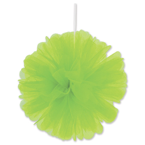 Club Pack of 24 Decorative Lovely Lime Green Puffed Tulle Balls 8" - IMAGE 1