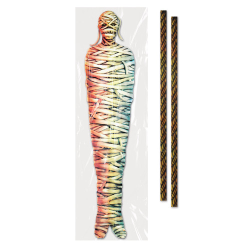 Club Pack of 12 Spooky Halloween All-weather Mummy Tree Wrap Decoration 5’ - IMAGE 1