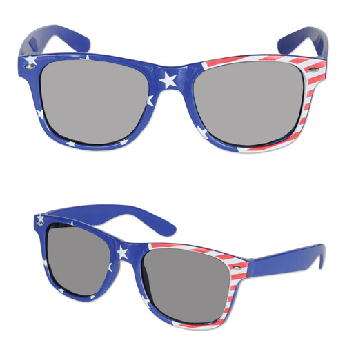 Pack of 6 Stars and Stripes Patriotic Party Sunglasses 6” - IMAGE 1