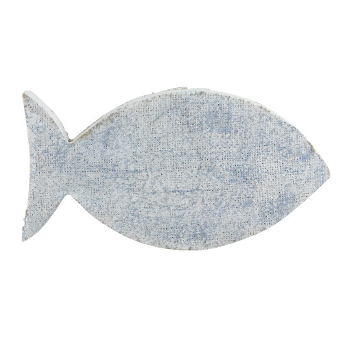 10.6” Cape Cod Inspired Table Top White and Blue Fish Decoration - IMAGE 1