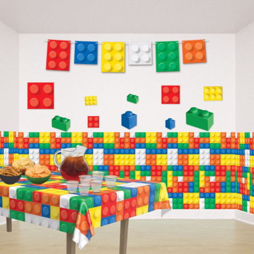 Building Block Cutout Party Wall Decorations - 11.25" - Multicolor - Pack of 240 - IMAGE 1