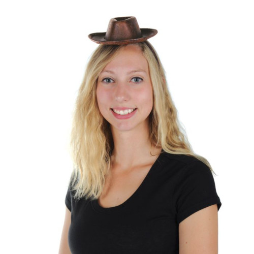 Women's Distressed Western Cowboy Hat Adult Headband Costume Accessory - One Size - Pack of 12 - IMAGE 1