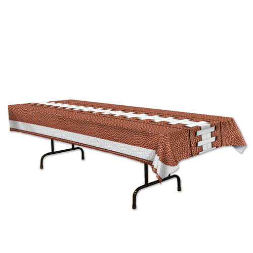 Club Pack of 12 Brown and White Football Table Covers 9' - IMAGE 1