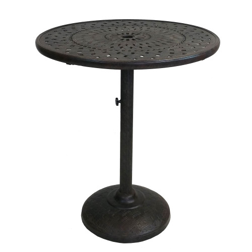 Round Geometric Outdoor Patio Bar Table - 42" - Black - IMAGE 1