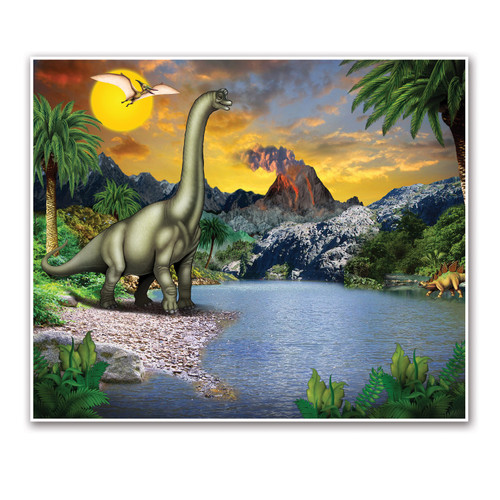 Pack of 6 Vibrantly Colored Dinosaur Fantasy World Mural Wall Art Decors 72" - IMAGE 1