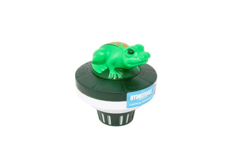 7.5-Inch Green and Black Frog Floating Swimming Pool Chlorine Dispenser - IMAGE 1