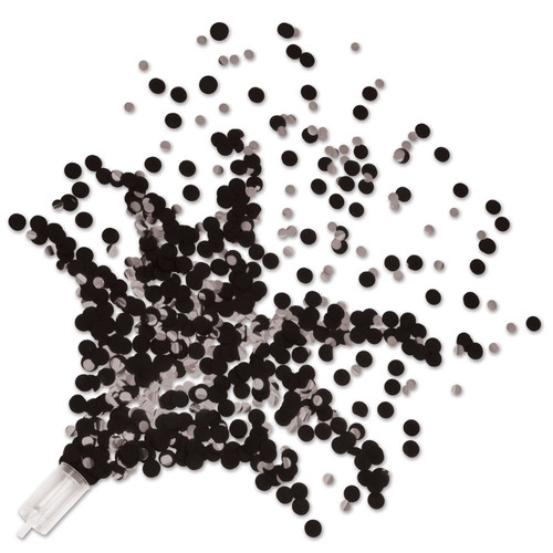 Club Pack of 96 Black and Silver Push Up Confetti Party Poppers - IMAGE 1