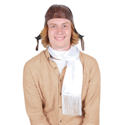 Club Pack of 12 Aviator Hat & Scarf Sets Costume Accessories - IMAGE 1