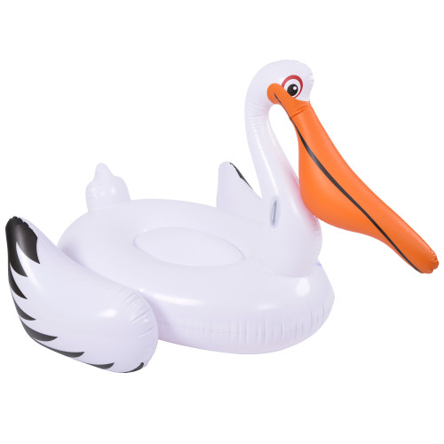 7.25' Inflatable White Jumbo Pelican Pool Float - IMAGE 1