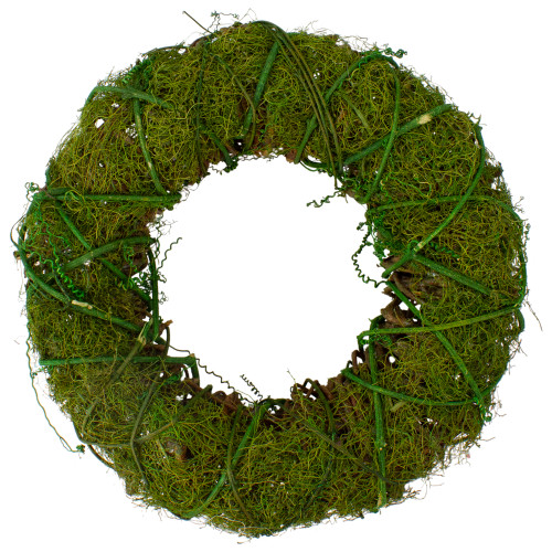 12" Green Moss and Vine Artificial Wreath - IMAGE 1