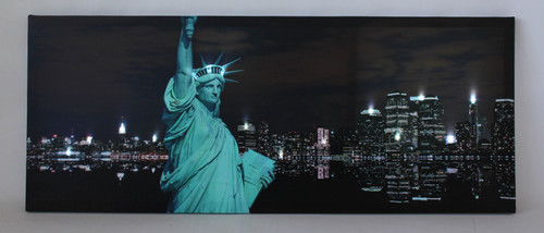 LED Lighted Statue of Liberty Canvas Wall Art - 15.75" x 39.25" - IMAGE 1