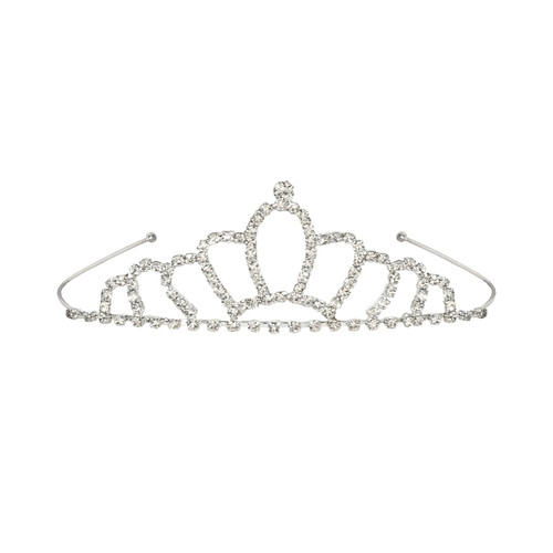 Pack of 6 Silver Rhinestone Royalty Adult Princess Tiaras - IMAGE 1