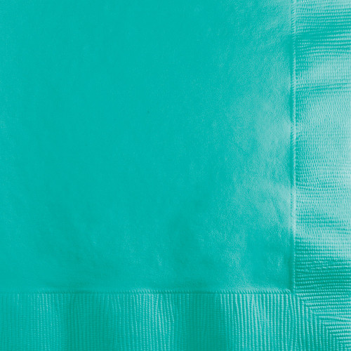 Club Pack of 600 Teal Blue Lagoon 2-Ply Beverage Napkins 10" - IMAGE 1