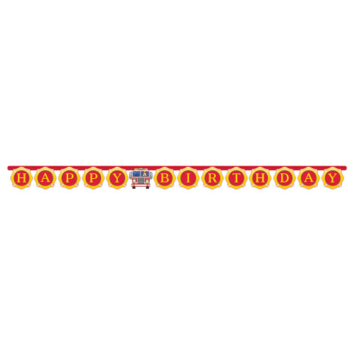 Club Pack of 12 Yellow and Red Happy Birthday Printed Joint Banner 10.5" - IMAGE 1