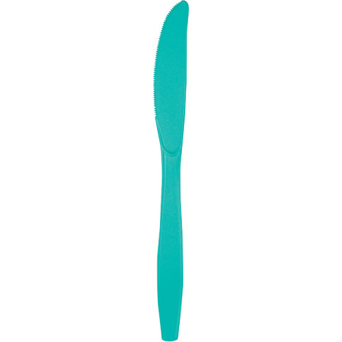 Club Pack of 288 Teal Blue Contemporary Premium Plastic Party Knives 7.5" - IMAGE 1