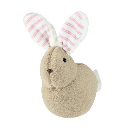 9" Tawny Brown and White Plush Rabbit Easter Tabletop Figurine - IMAGE 1